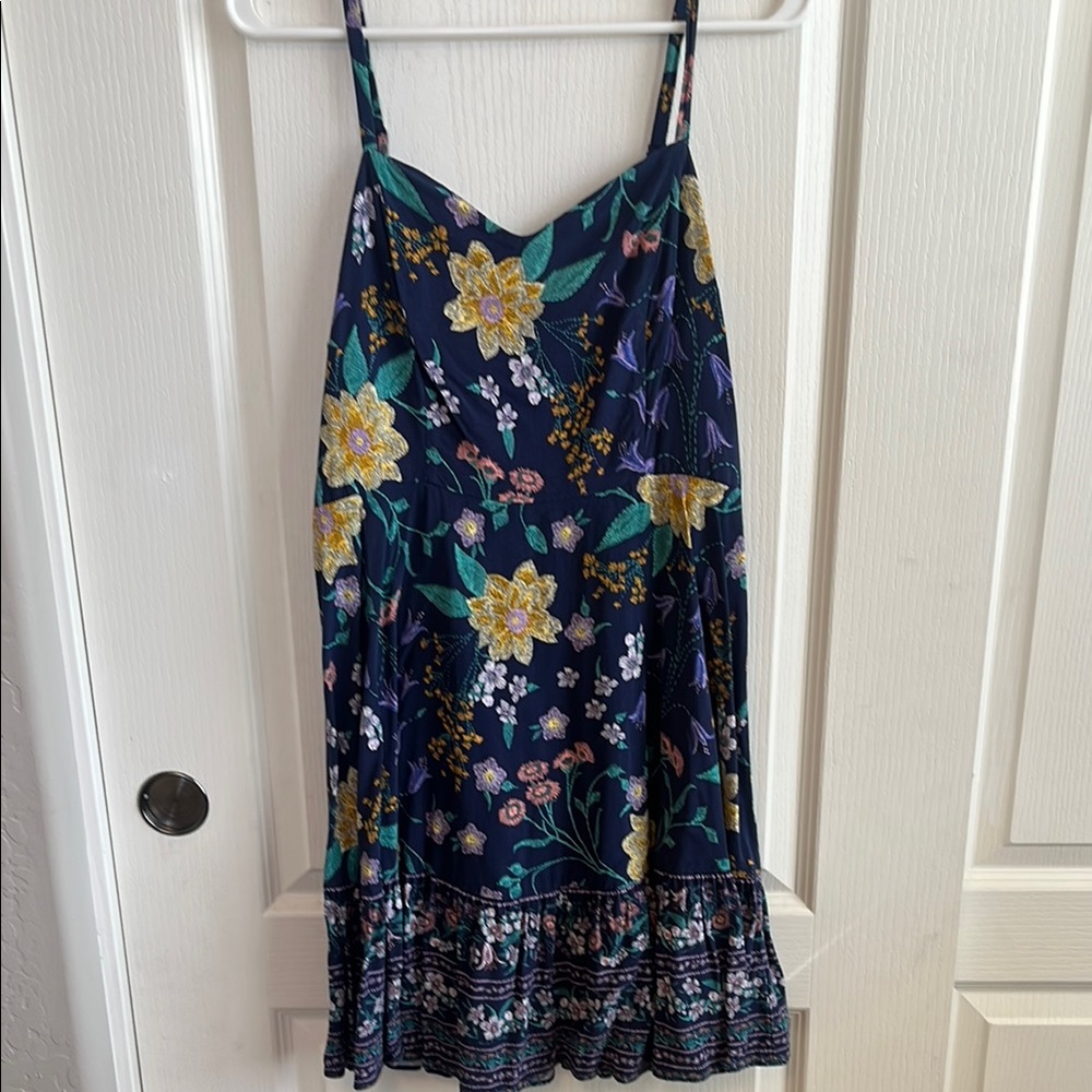 Old Navy Navy Blue Floral Dress